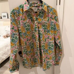 J.Crew Liberty Slim-fit Poplin Blouse